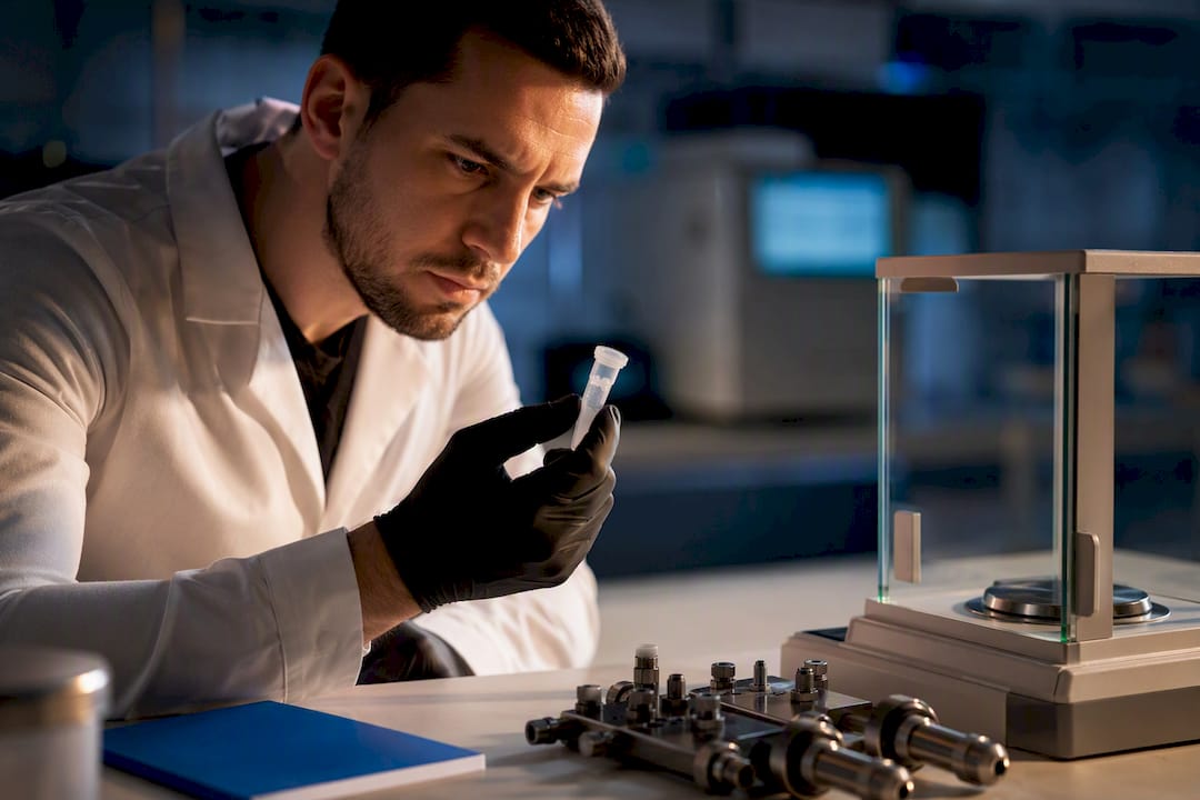 Quality-control testing setup for peptide verification