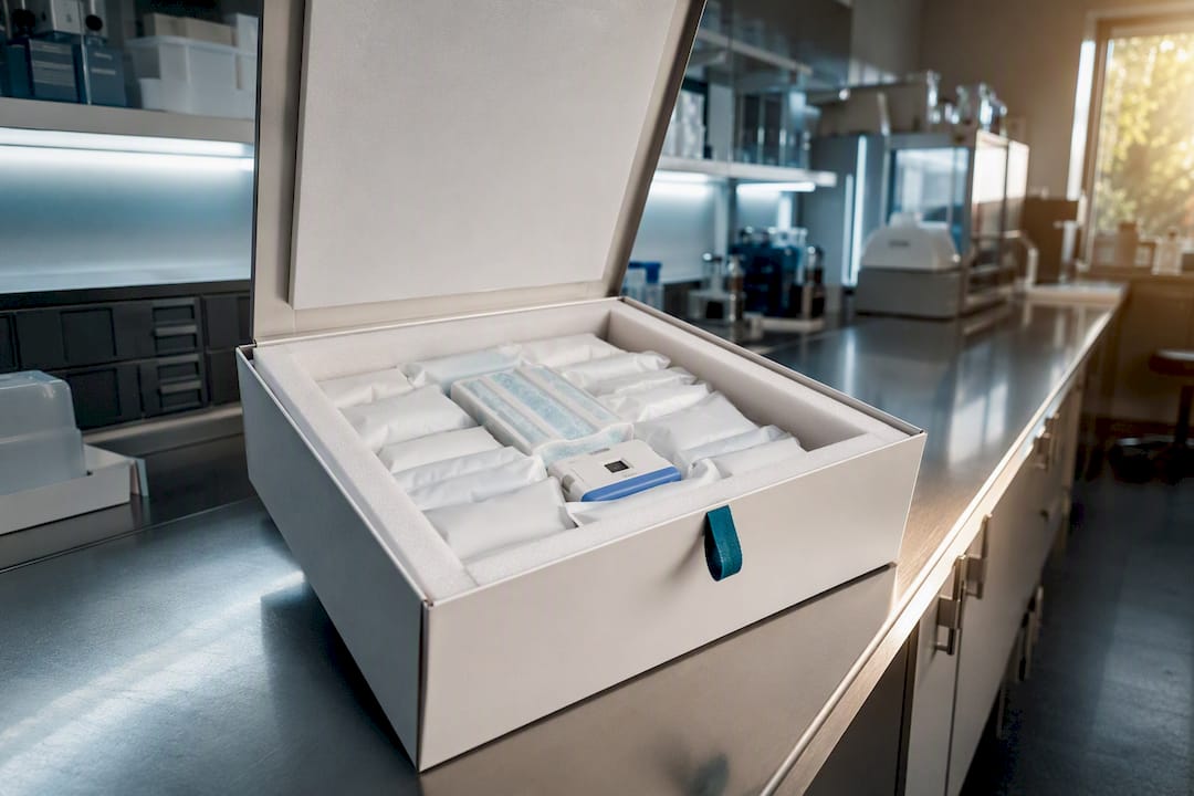 Insulated shipper prepared for peptide transit