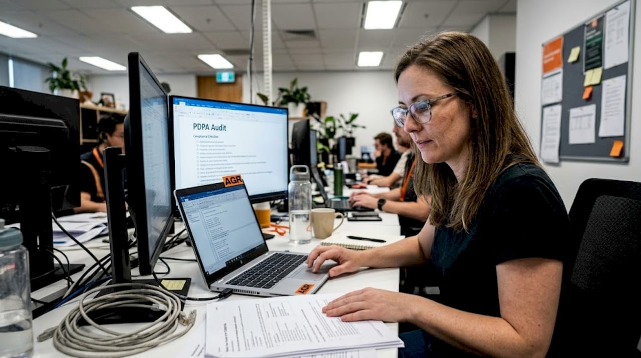 IT analyst reviewing network configuration files