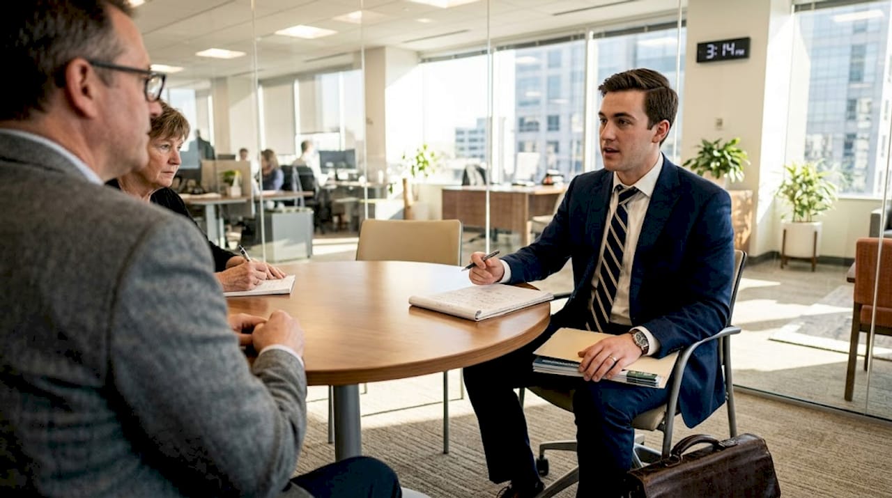 Finance candidate discussing ESG certifications interview