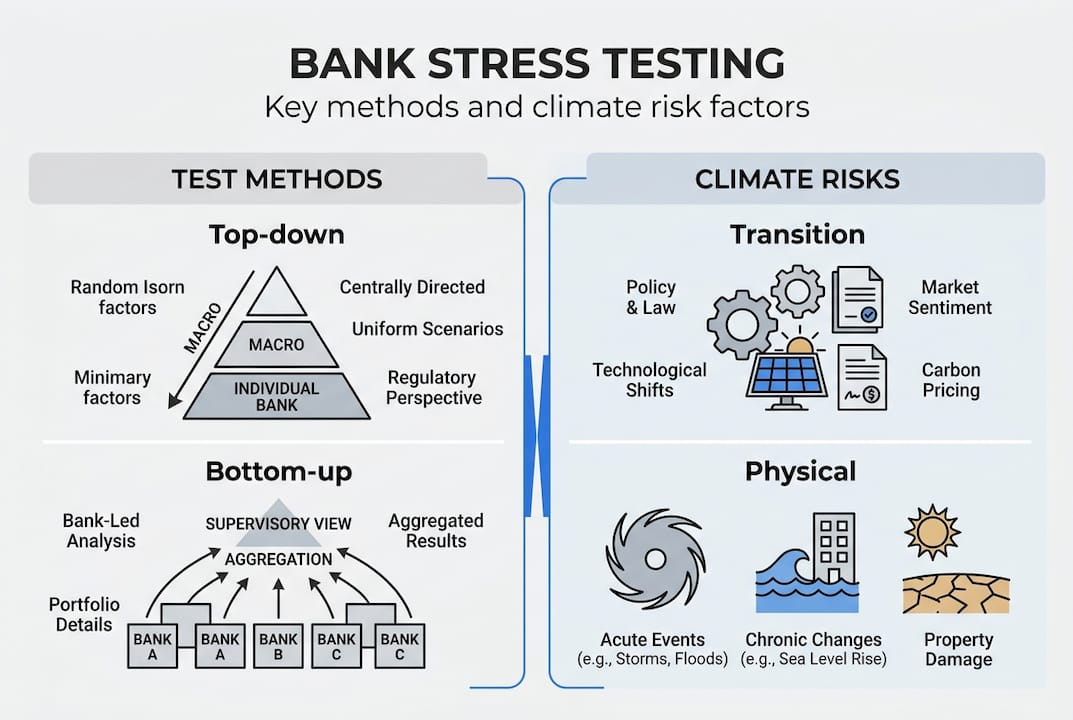 Infographic on stress testing and climate risks
