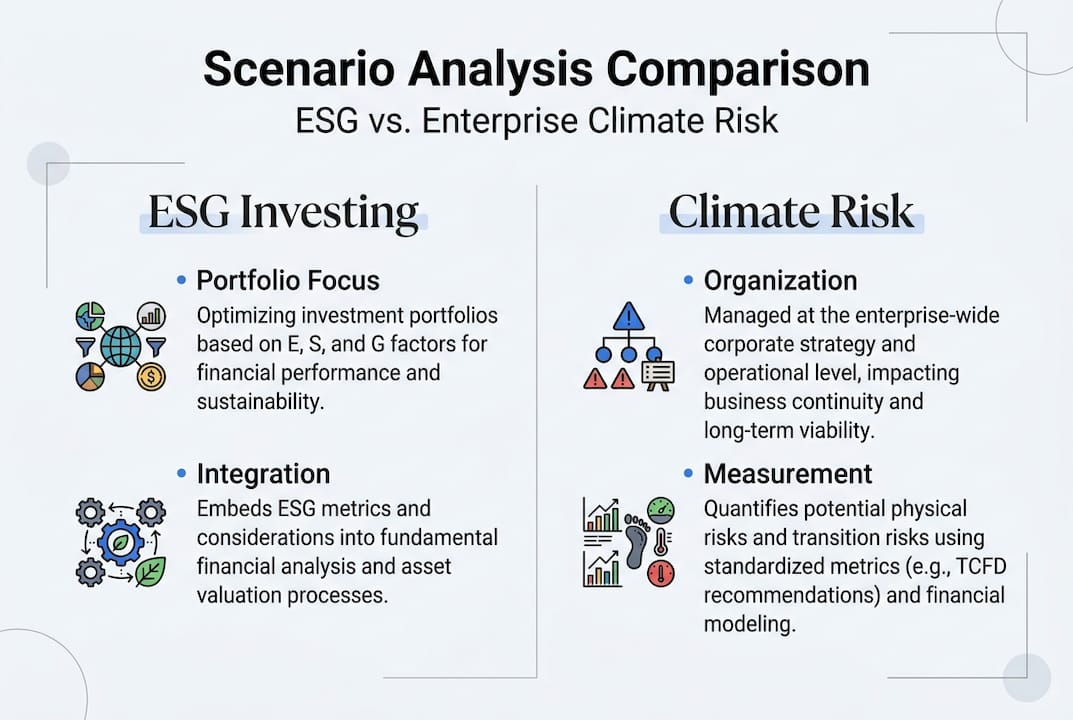 Infographic comparing ESG and climate risk