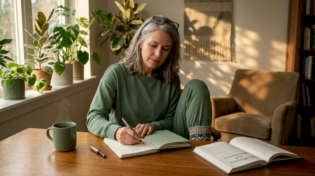 Woman journaling after craniosacral therapy session