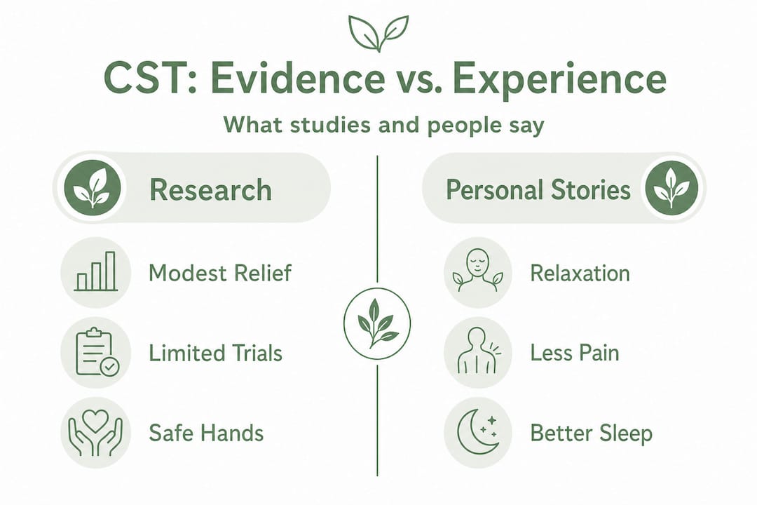 Infographic comparing CST research and personal experience