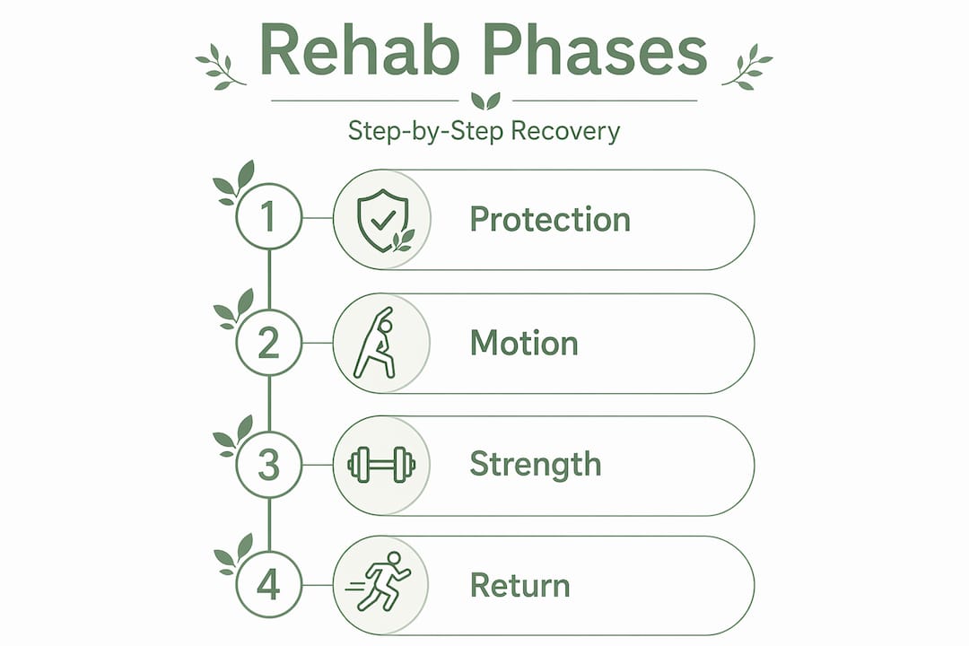 Orthopedic rehab four-phase vertical timeline