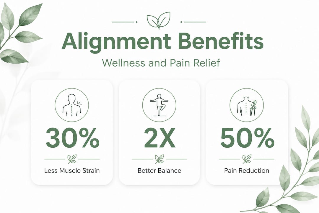 Infographic showing alignment benefits and wellness effects