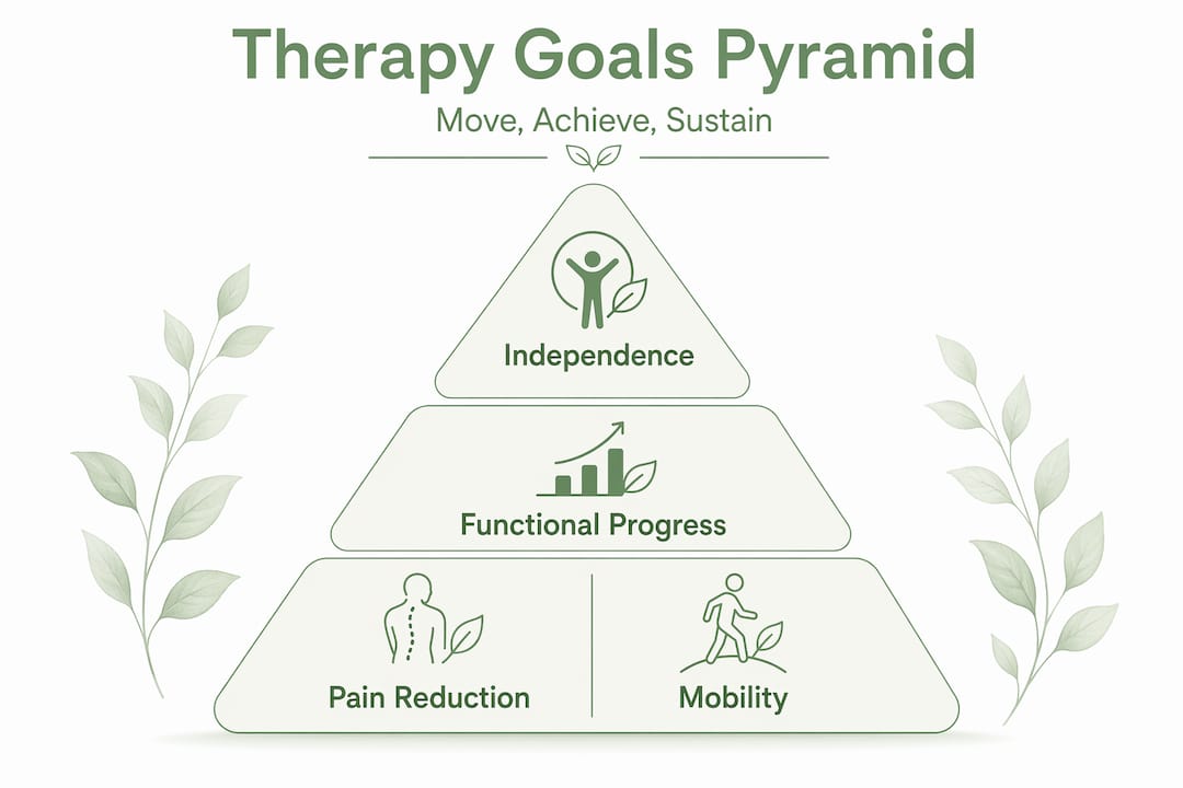 Therapy goals pyramid with movement hierarchy