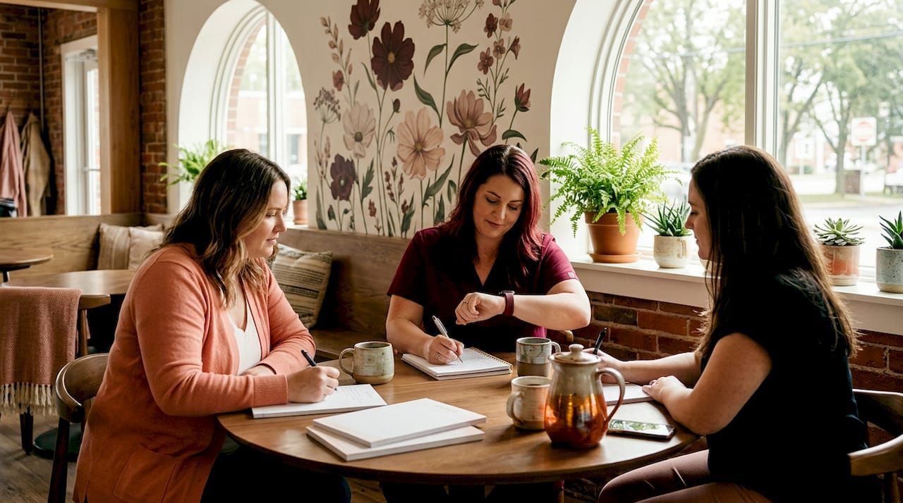 Women in community weight loss peer group