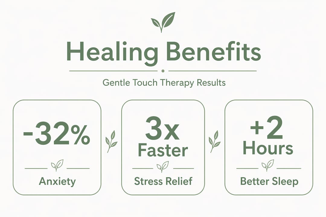 Infographic showing gentle touch therapy key results