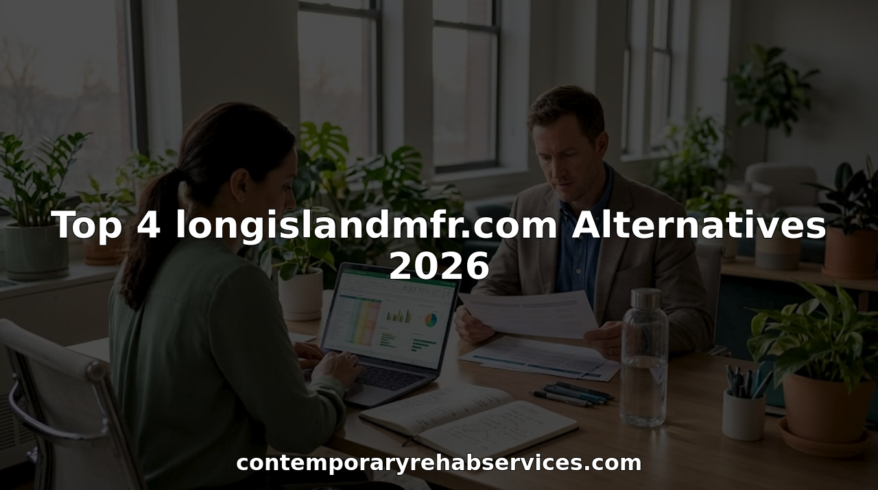 Business professionals comparing service alternatives at table