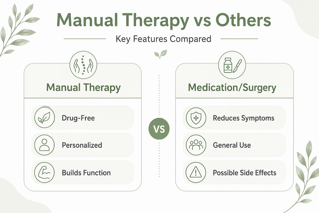 Infographic comparing manual therapy and other options
