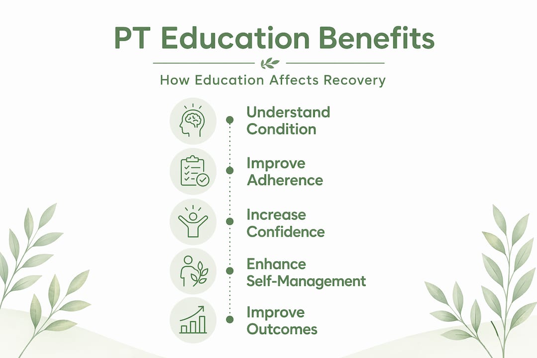 Infographic detailing benefits of PT patient education