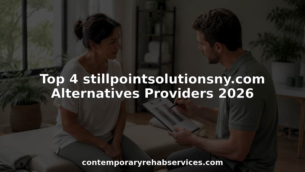 Patient and therapist reviewing therapy clinic options