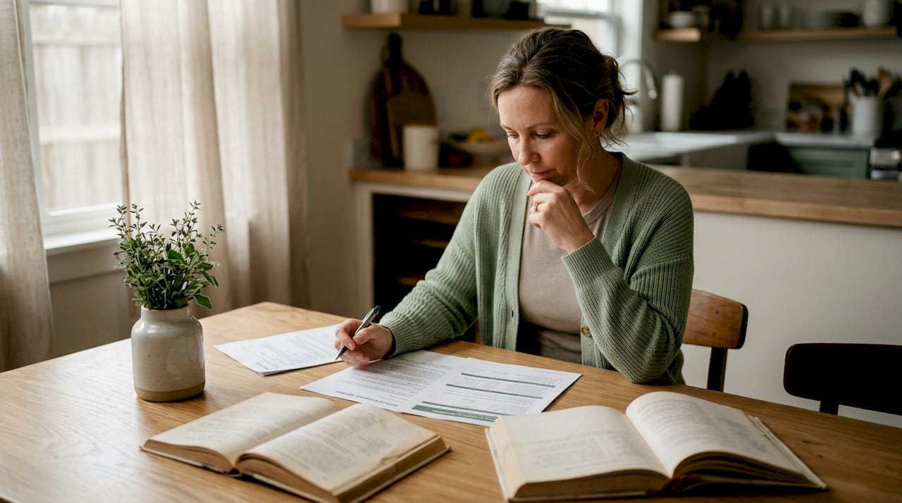 Woman reviewing therapy eligibility documents
