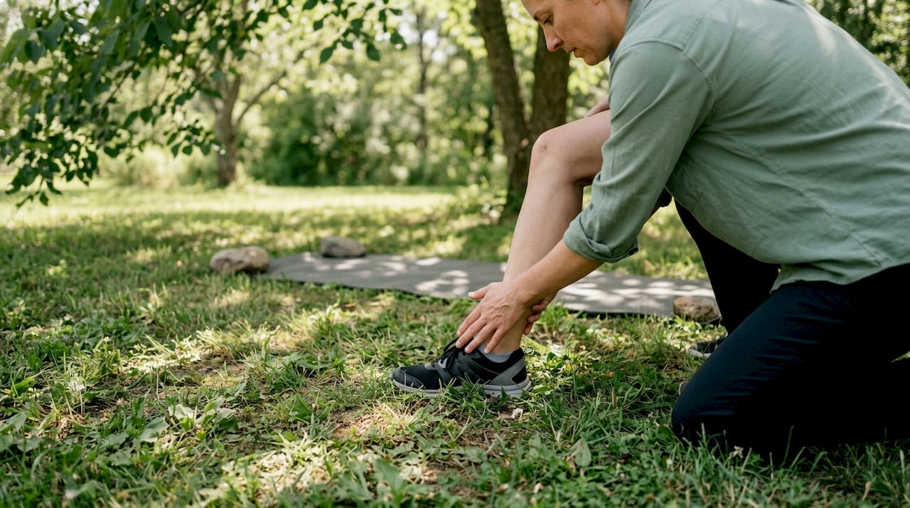 Hands demonstrating kinetic chain exercise in therapy