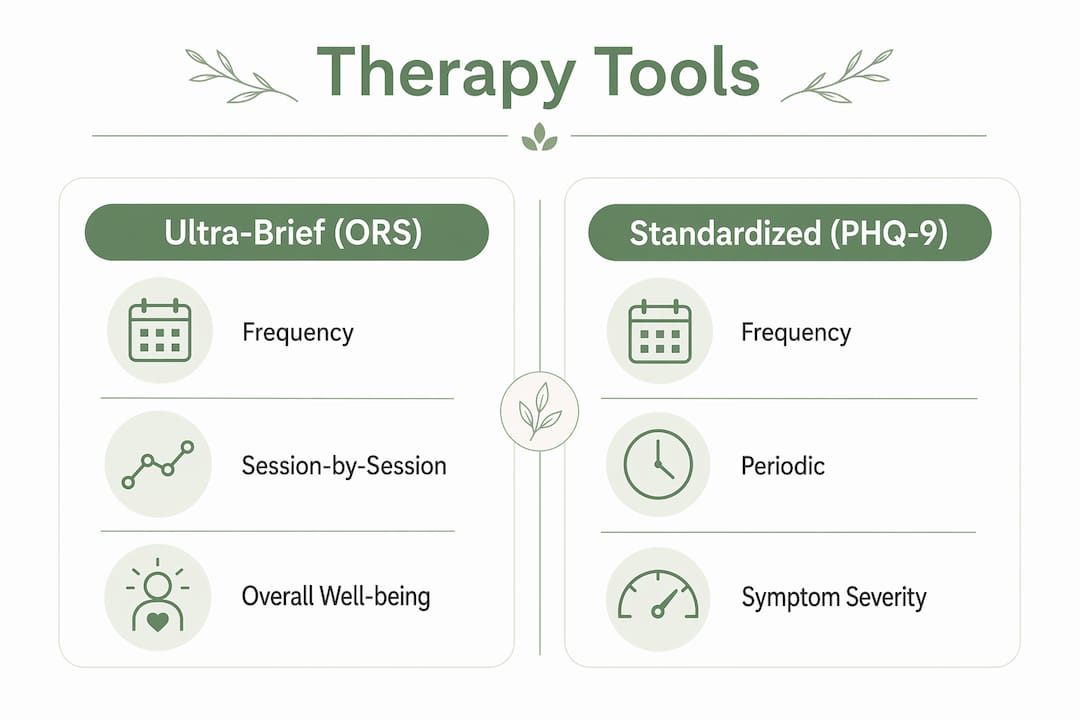Infographic comparing therapy monitoring tools