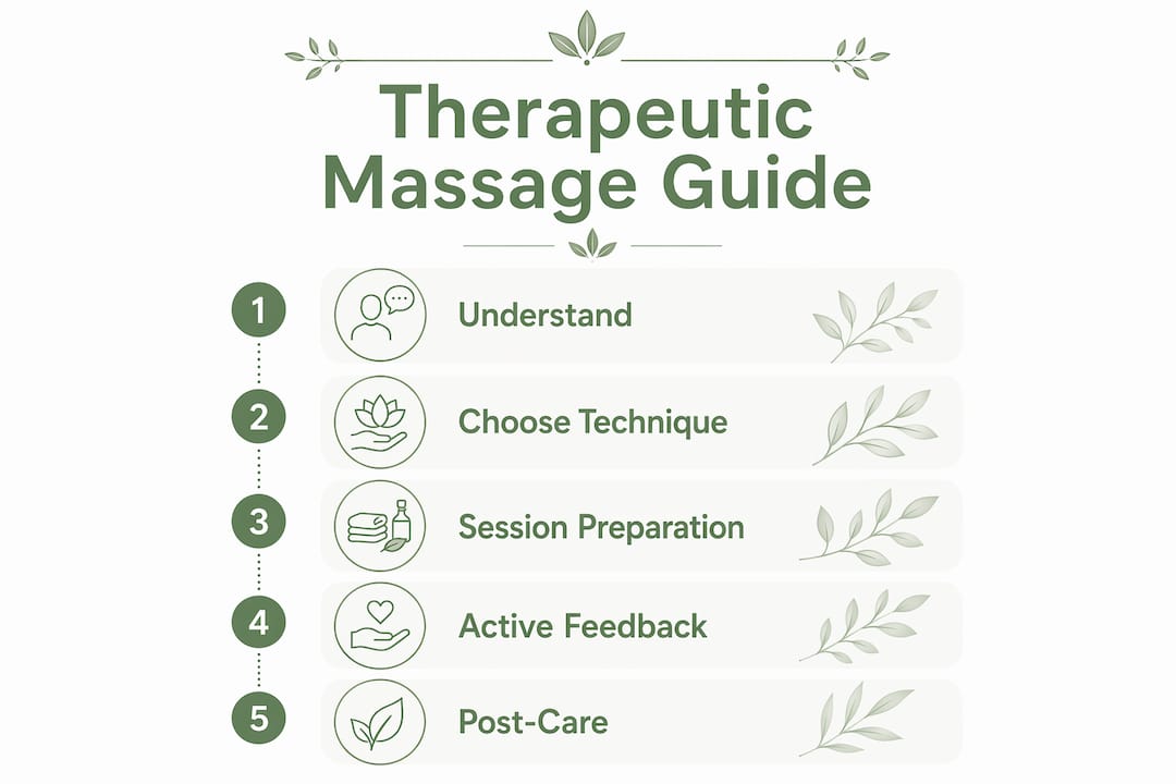 Infographic showing stages of therapeutic massage process