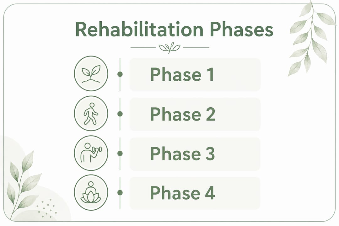 Infographic illustrating rehabilitation phases