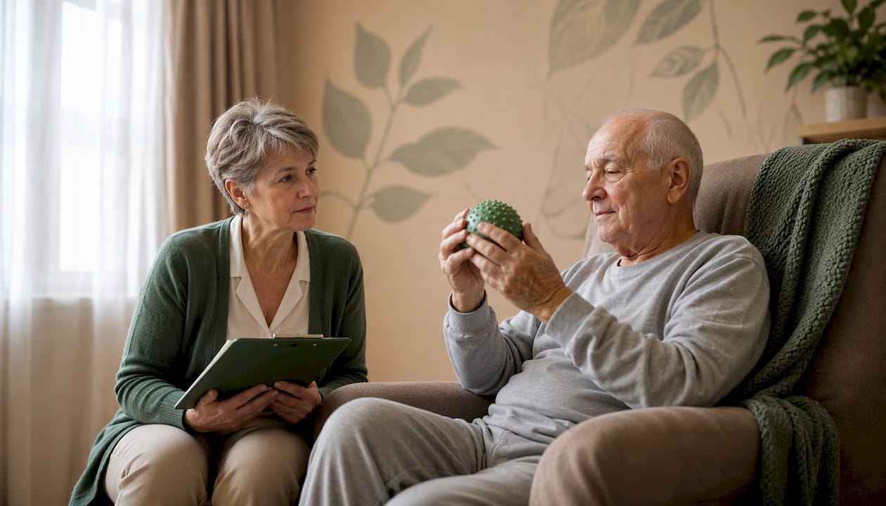 Neurologist evaluating stroke patient