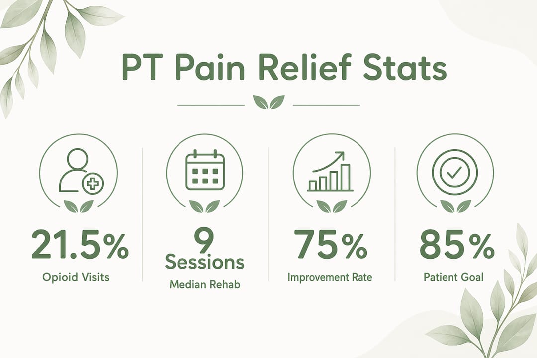 Infographic showing key physical therapy pain management statistics
