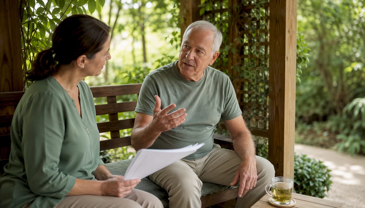 Physical therapist conducting initial patient assessment