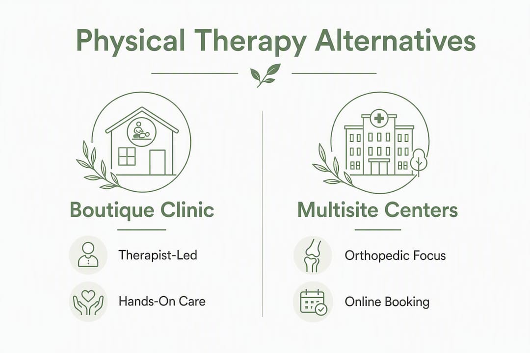 Infographic comparing physical therapy clinic types