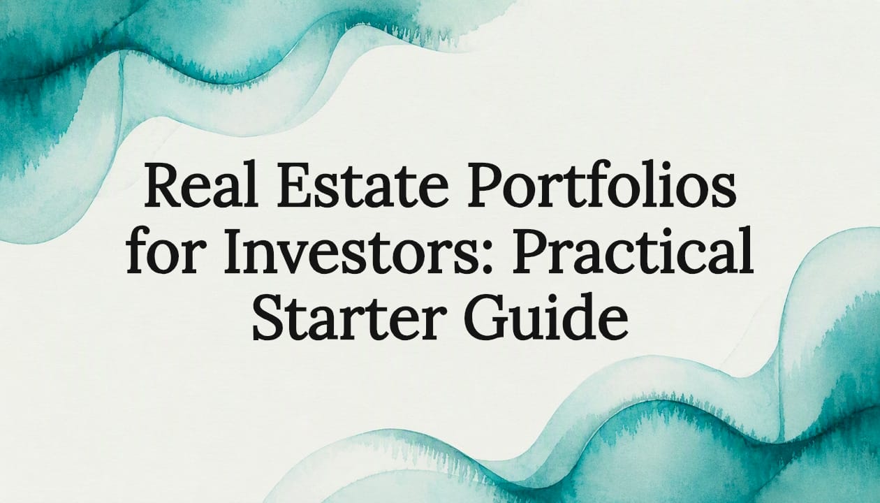 Decorative title card illustration for real estate portfolios