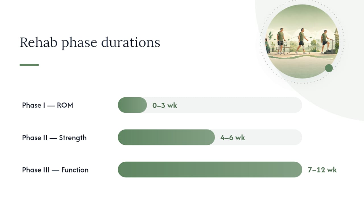 Diagram of knee replacement rehab phase timeline