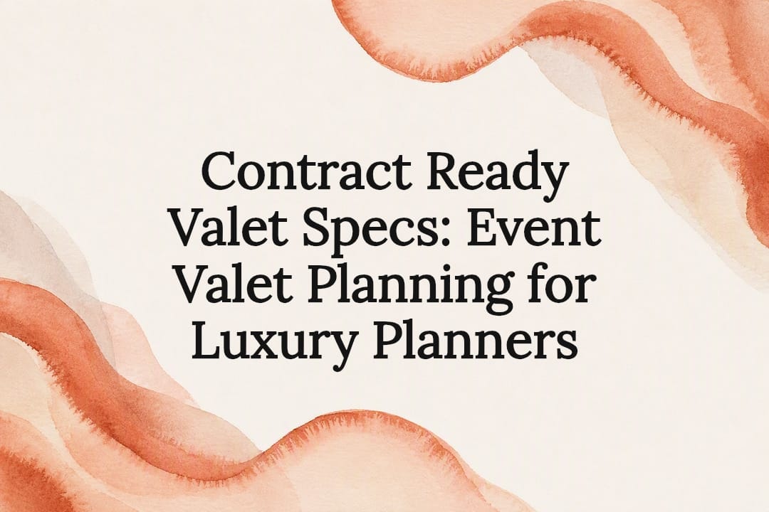 Decorative title card for luxury valet planning
