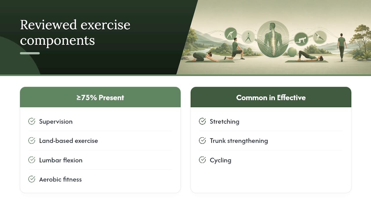Evidence-supported spinal stenosis exercise components