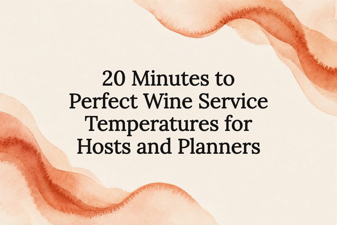 Decorative wine temperature service title card