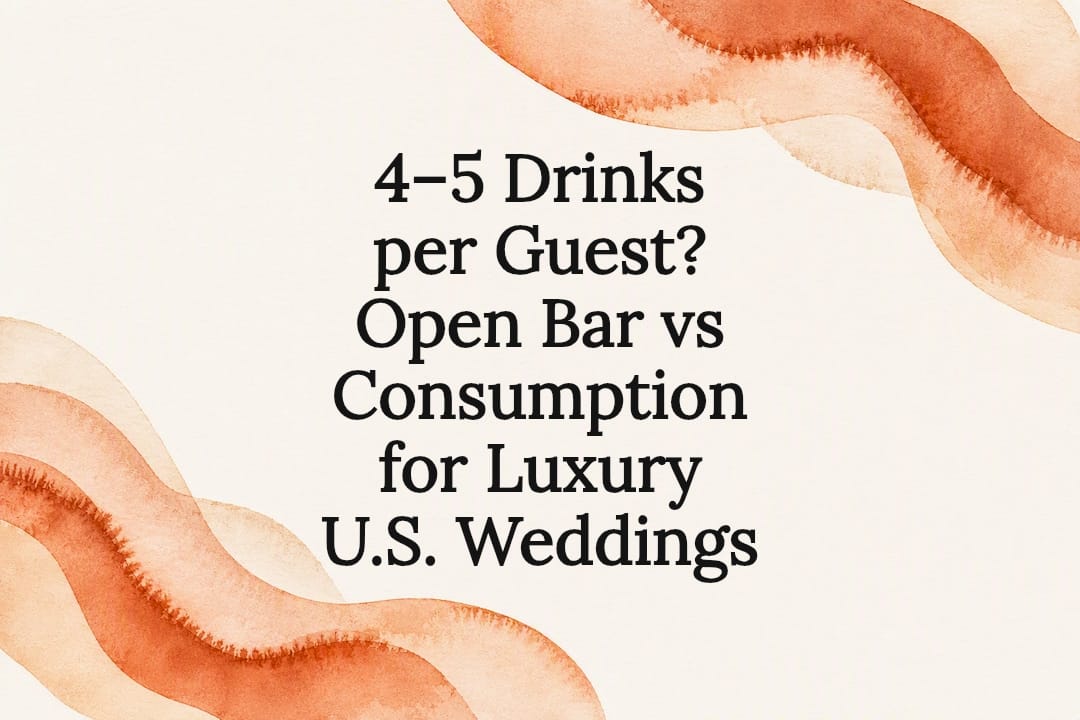 Decorative luxury wedding drinks title card