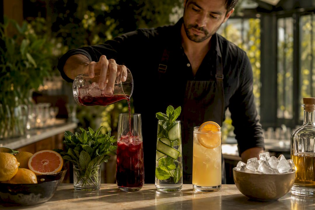 Herbal tea and infused water for event service