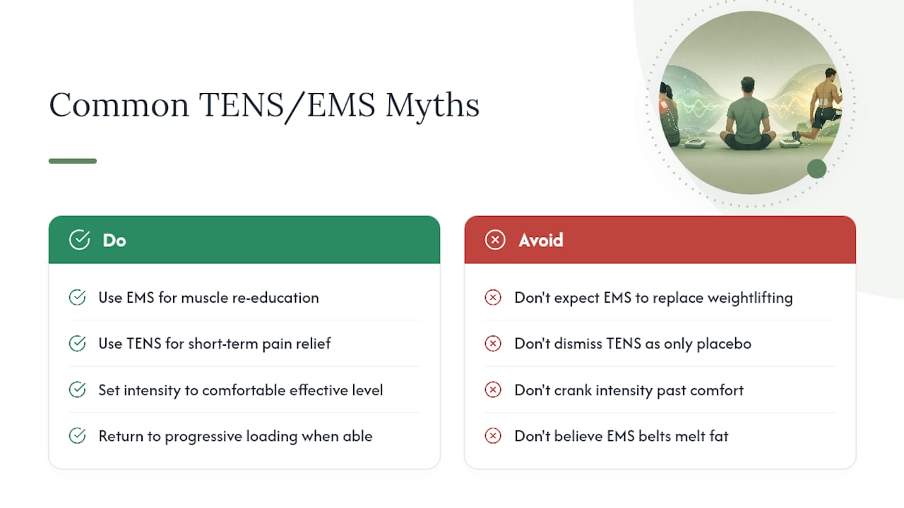 What Do People Get Wrong About TENS and EMS? — overview diagram