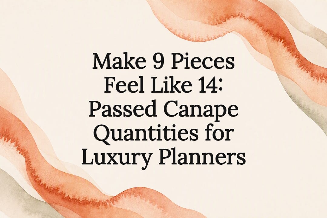 Decorative canapé quantities title card