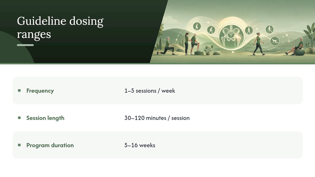 Hip therapy frequency duration and program ranges