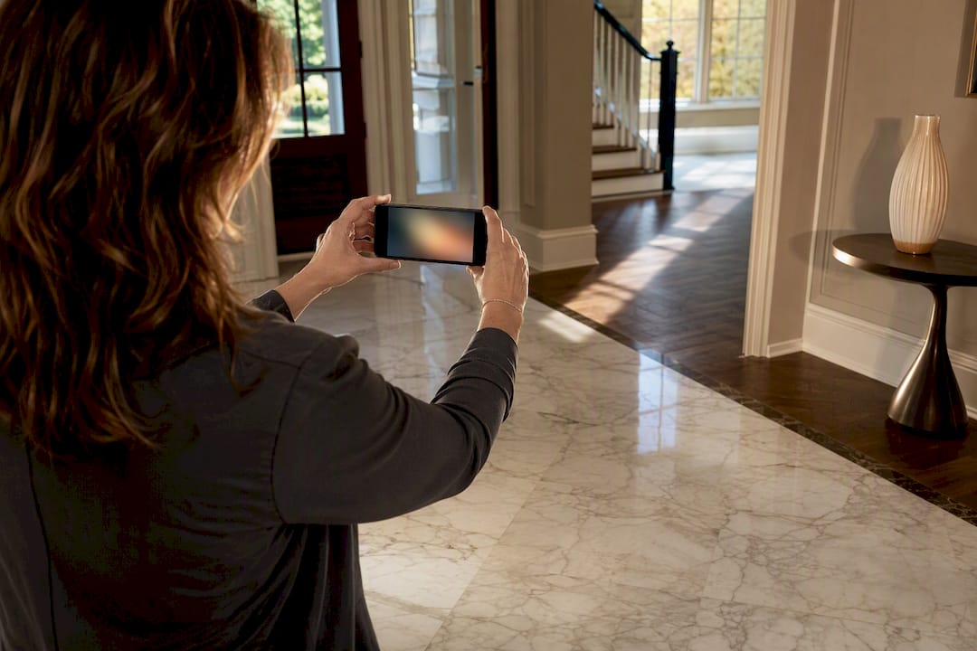 Photographing a luxury home's entryway condition
