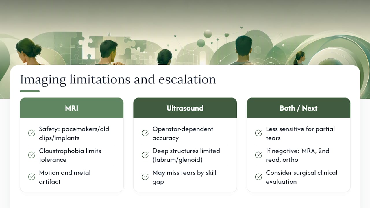 MRI and ultrasound limitations comparison