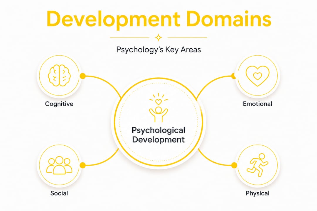 Hierarchy infographic showing psychological development domains