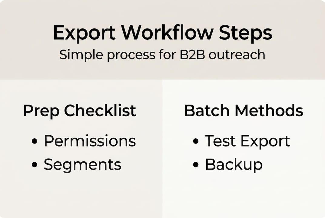 Infographic of steps for contact list export