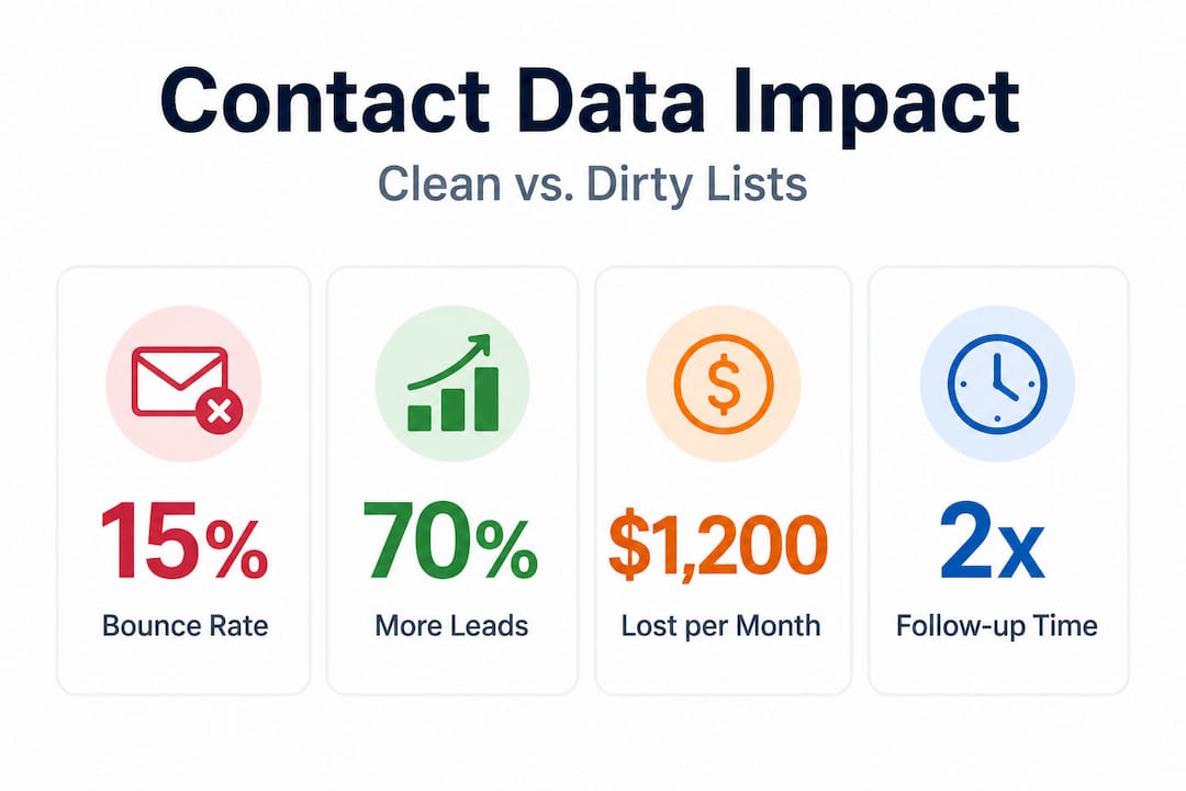 Infographic with B2B data accuracy impact statistics