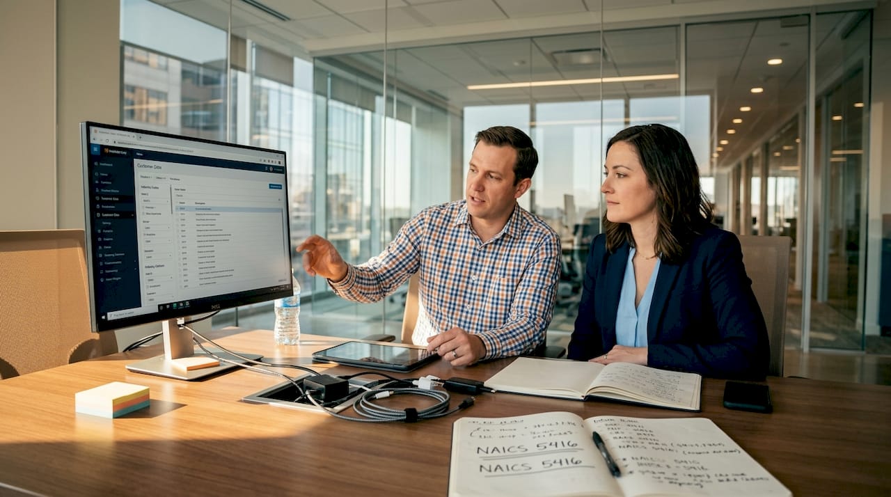 Team collaborating to filter B2B lead lists