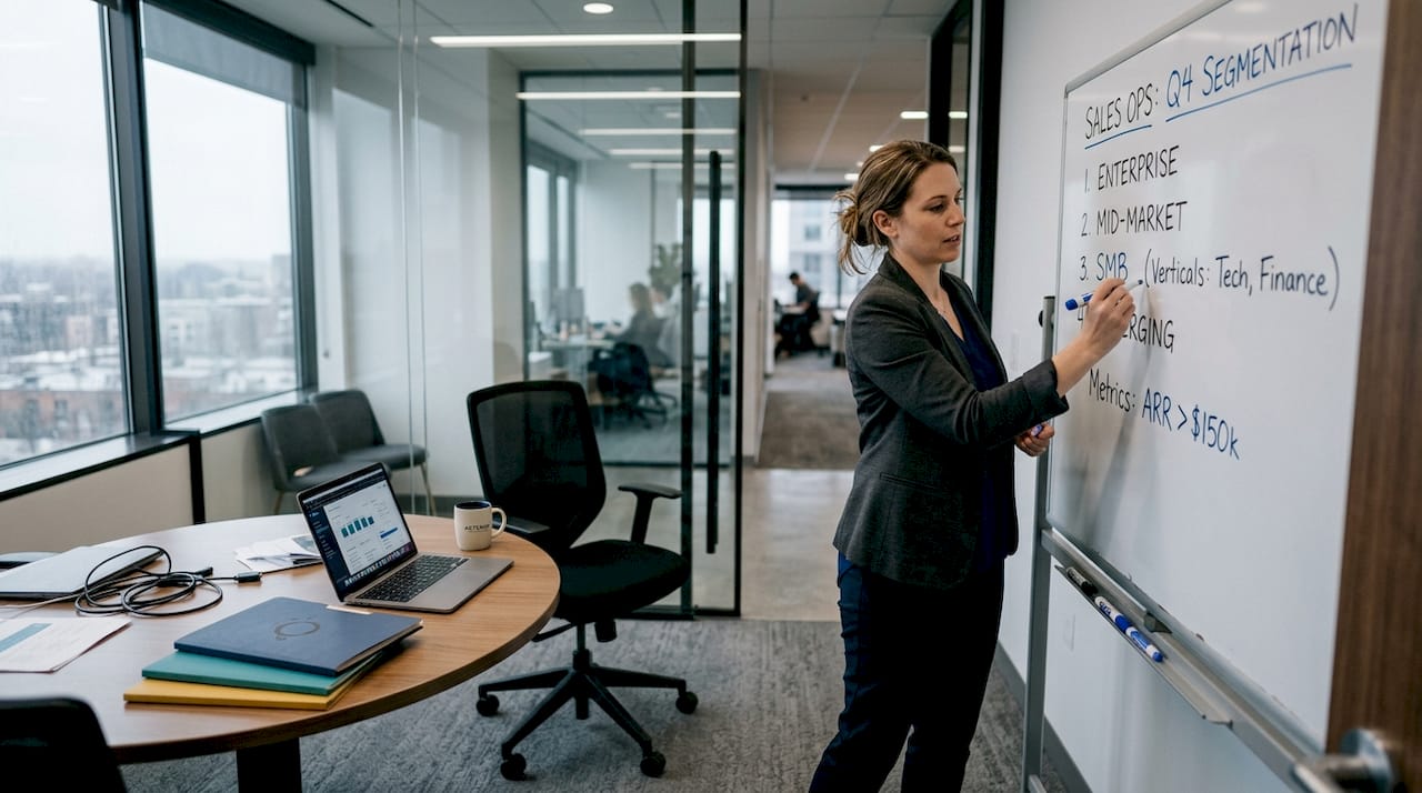 Specialist grouping leads by segmentation on whiteboard