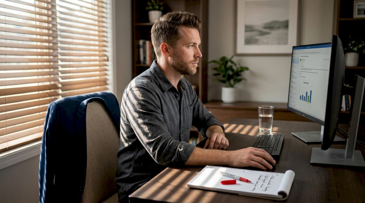 Sales manager reviewing email response data