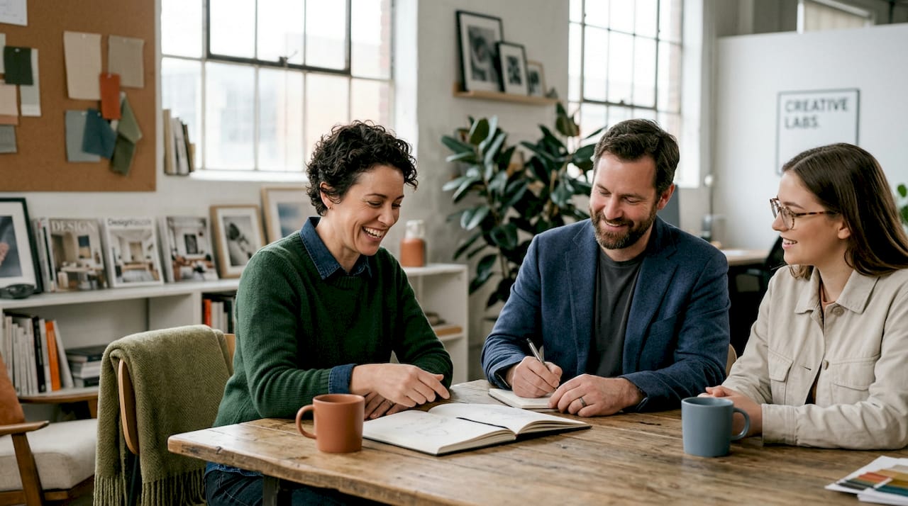 Marketer checks campaign feedback on tablet
