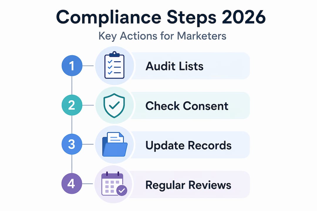 Infographic outlining email compliance steps