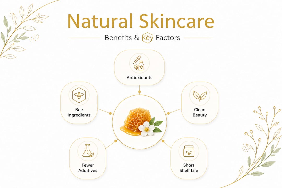 Natural Skincare Explained: Benefits, Antioxidants & Clean Beauty 2 Hierarchy infographic of natural skincare benefits