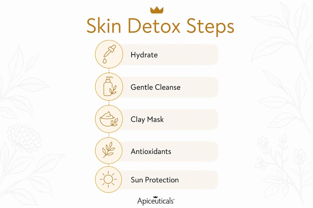 Infographic showing natural skin detox steps