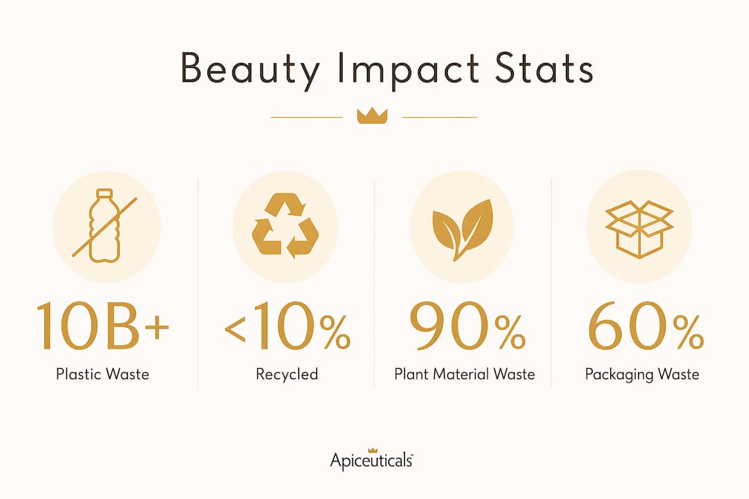 Infographic highlighting key beauty environmental stats