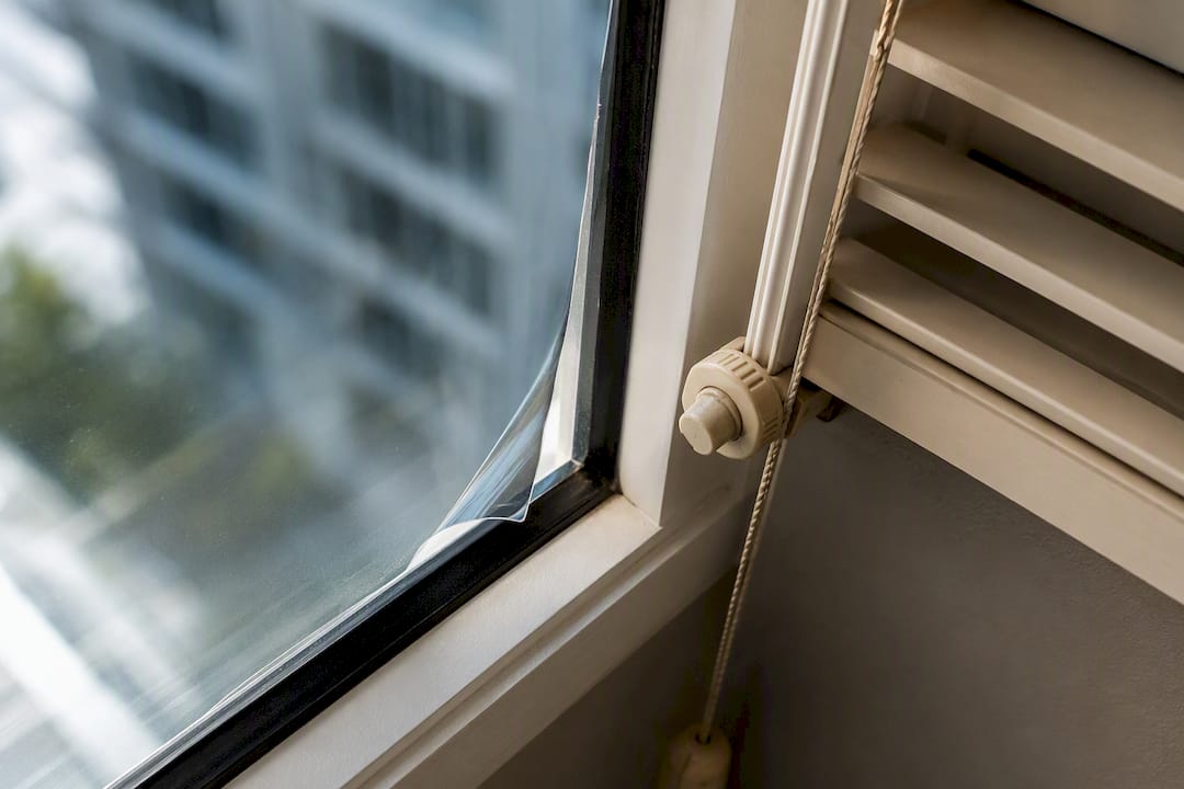 Window film edge and blind mechanism